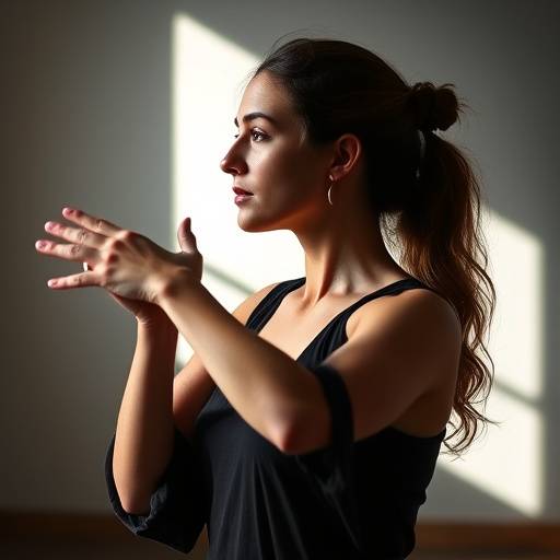 Foto de Laura Almeida, professora de expressão corporal